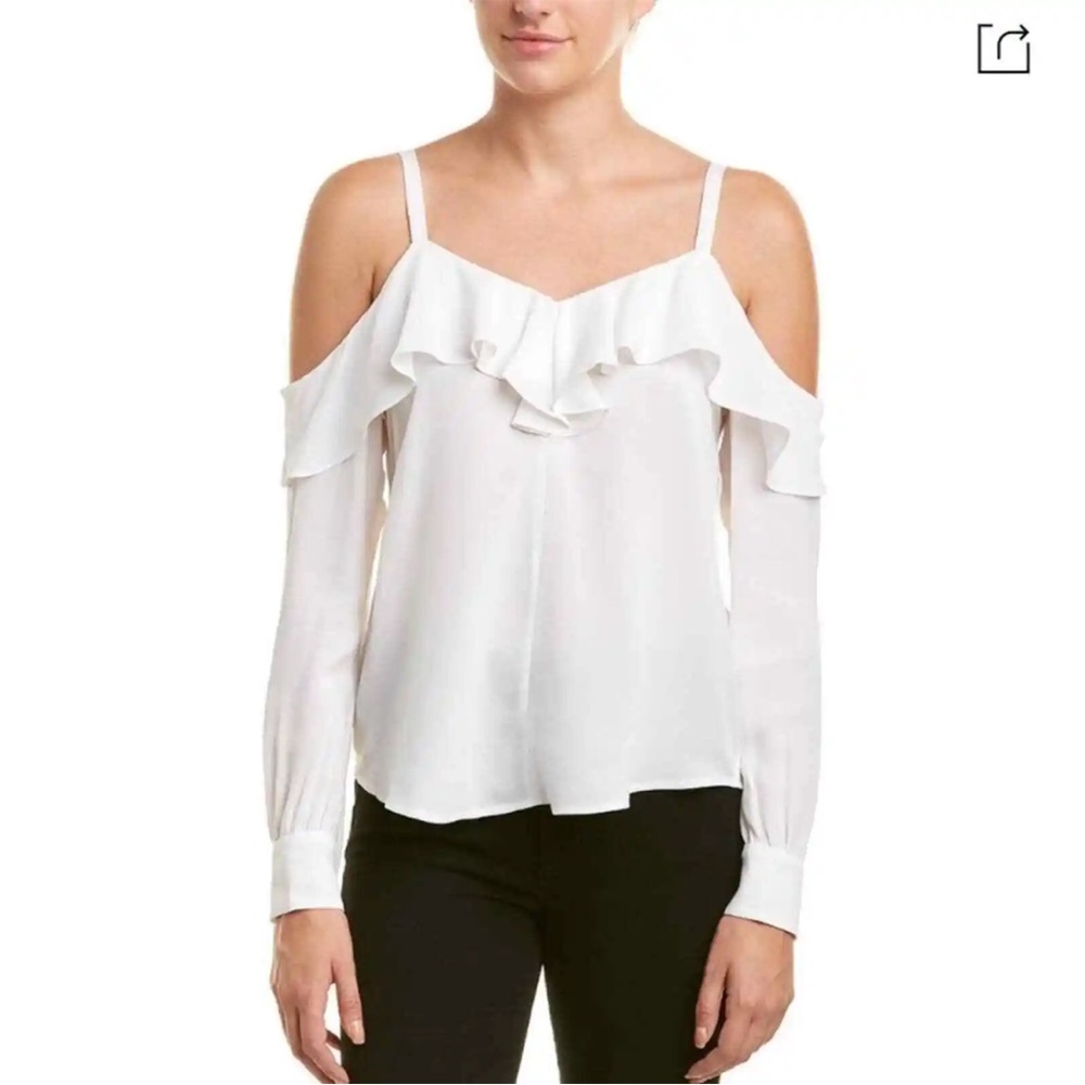 NWT A.L.C Felix Cold-shoulder 100% Silk Blouse